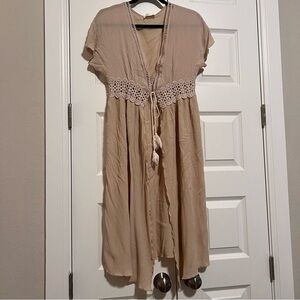 Lavender Field Tan Swim Coverup
